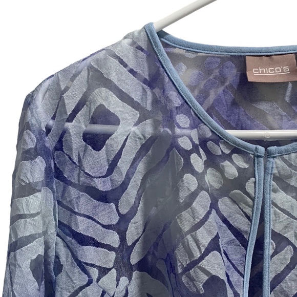 Chico’s sheer blue blazer L / Size 12 - Picture 2 of 12